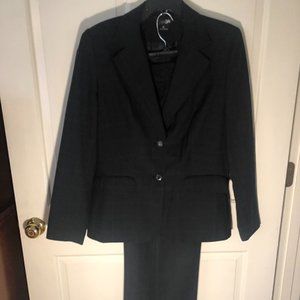 Women's black with navy pinstripe pantsuit